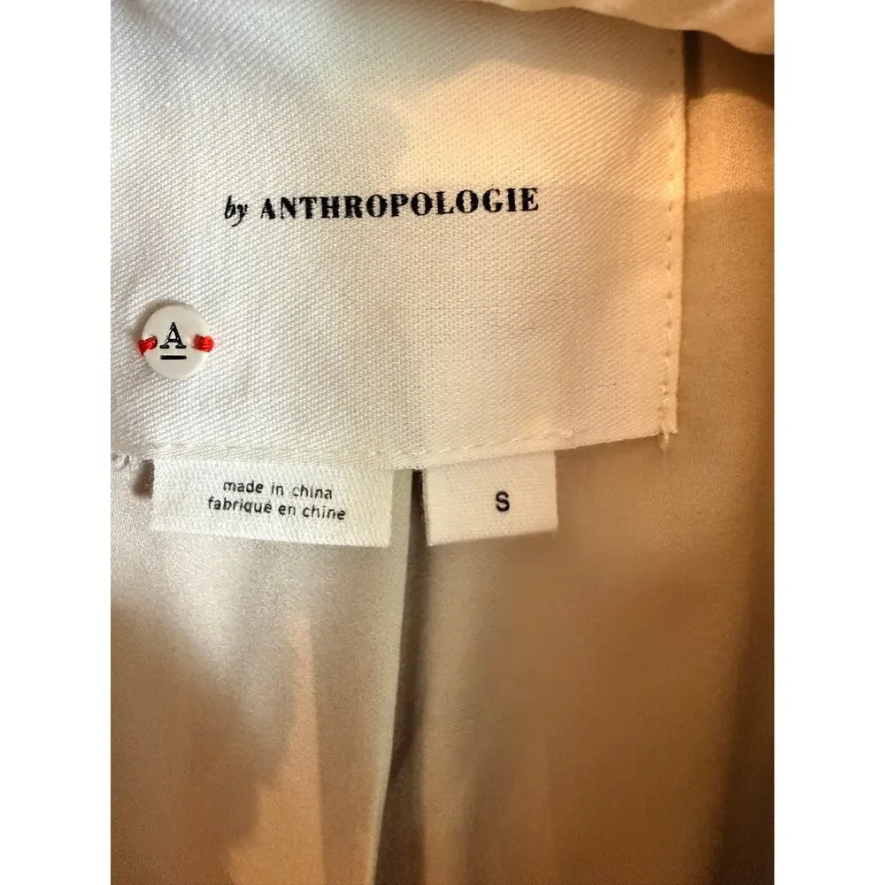 Anthropologie Teddy Faux Fur Moto Vest Cream Beige Size Small
